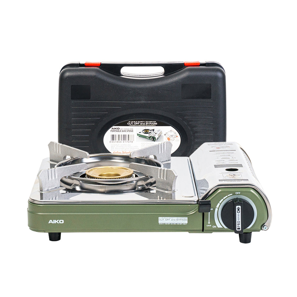 เตาแก๊ส พร้อมกระเป๋า Portable Gas Stove 2.6kW | AK-200SS Olive