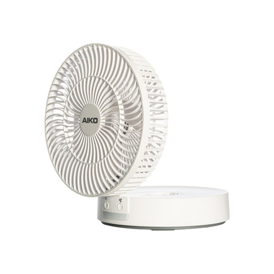 พัดลม ชาร์จไฟ 6 นิ้ว พร้อมโคมไฟ Rechargeable Fan with Lamp | KN-L2826 สีขาว